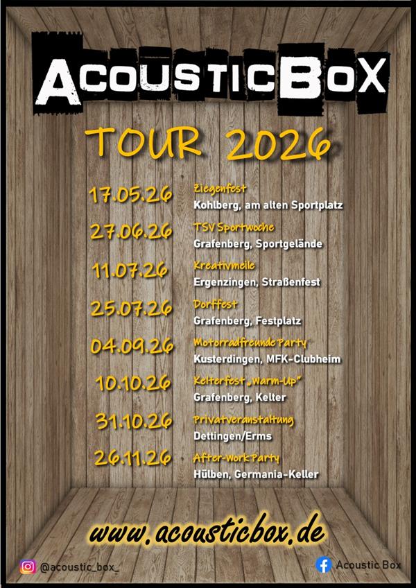 AcousticBox Tourkalendetr 2026!