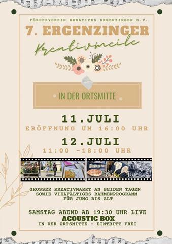 Plakat Kreativmeile Ergenzingen 2026